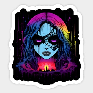 Cool Dark Goth Rave Design Sticker